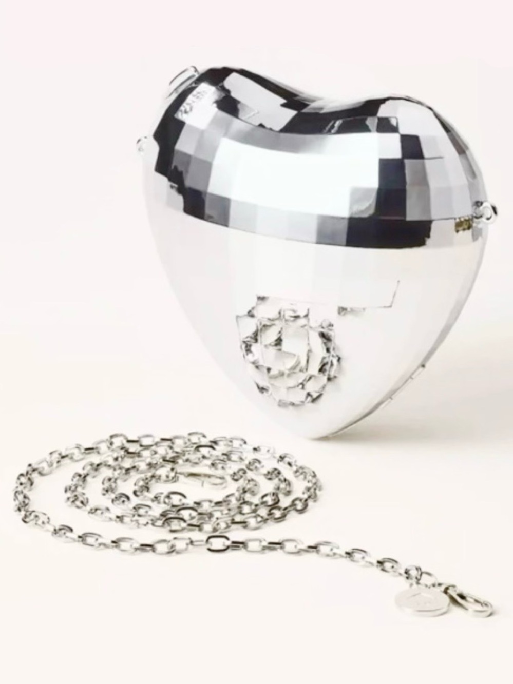 Kate Spade Silver Disco Heart Crossbody Bag NWT - Picture 2 of 9